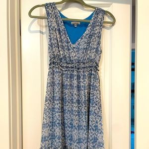Max Studio XS Blue White Dress
